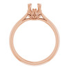 Solitaire Ring Mounting in 18 Karat Rose Gold for Oval Stone, 3.39 grams