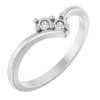 Family V Ring Mounting in 18 Karat White Gold for Round Stone, 2.73 grams