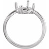 Accented Bypass Ring Mounting in 10 Karat White Gold for Oval Stone, 2.18 grams