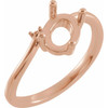 Accented Bypass Ring Mounting in 18 Karat Rose Gold for Oval Stone, 3.04 grams