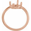 Accented Bypass Ring Mounting in 18 Karat Rose Gold for Oval Stone, 3.04 grams