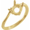 Accented Bypass Ring Mounting in 18 Karat Yellow Gold for Oval Stone, 3.04 grams