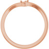 Family V Ring Mounting in 10 Karat Rose Gold for Round Stone, 1.96 grams