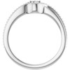 Family Beaded Ring Mounting in 18 Karat White Gold for Round Stone, 5.12 grams