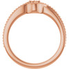 Family Beaded Ring Mounting in 10 Karat Rose Gold for Round Stone, 3.96 grams