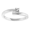 Engravable Family Ring Mounting in 18 Karat White Gold for Round Stone, 3.87 grams