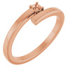 Engravable Family Ring Mounting in 18 Karat Rose Gold for Round Stone, 4.07 grams