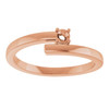 Engravable Family Ring Mounting in 18 Karat Rose Gold for Round Stone, 4.07 grams