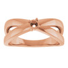 Family Ring Mounting in 18 Karat Rose Gold for Round Stone, 6.25 grams