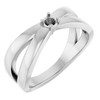 Family Ring Mounting in 18 Karat White Gold for Round Stone, 5.94 grams