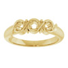 Family Ring Mounting in 18 Karat Yellow Gold for Round Stone, 5.32 grams