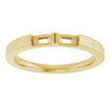 Family Stackable Ring Mounting in 18 Karat Yellow Gold for Straight baguette Stone, 3.47 grams