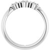 Family Ring Mounting in 18 Karat White Gold for Round Stone, 5.05 grams