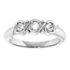 Family Ring Mounting in 18 Karat White Gold for Round Stone, 5.05 grams