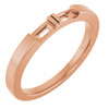 Family Stackable Ring Mounting in 18 Karat Rose Gold for Straight baguette Stone, 3.47 grams