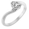 Family Bypass Ring Mounting in 18 Karat White Gold for Round Stone, 2.92 grams