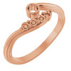 Family Bypass Ring Mounting in 18 Karat Rose Gold for Round Stone, 3.05 grams