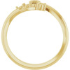 Family Bypass Ring Mounting in 10 Karat Yellow Gold for Round Stone, 2.24 grams