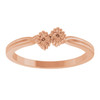 Family Floral Ring Mounting in 18 Karat Rose Gold for Round Stone, 3.13 grams