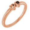 Family Ring Mounting in 10 Karat Rose Gold for Round Stone, 2.31 grams