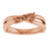 Family Ring Mounting in 10 Karat Rose Gold for Round Stone, 4.35 grams