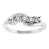 Family Ring Mounting in 18 Karat White Gold for Round Stone, 3.48 grams