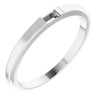 Stackable Ring Mounting in 18 Karat White Gold for Straight baguette Stone, 3.27 grams