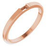Stackable Ring Mounting in 18 Karat Rose Gold for Straight baguette Stone, 3.44 grams