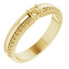 Family Ring Mounting in 10 Karat Yellow Gold for Round Stone, 3.97 grams