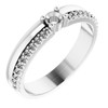Family Ring Mounting in 10 Karat White Gold for Round Stone, 3.88 grams