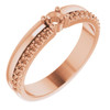 Family Ring Mounting in 18 Karat Rose Gold for Round Stone, 5.42 grams