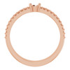 Family Ring Mounting in 18 Karat Rose Gold for Round Stone, 5.42 grams