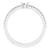 Family Ring Mounting in 18 Karat White Gold for Round Stone, 5.14 grams