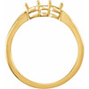 Three Stone Ring Mounting in 18 Karat Yellow Gold for Round Stone, 2.48 grams