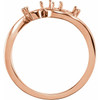 Three Stone Ring Mounting in 18 Karat Rose Gold for Round Stone, 3.57 grams