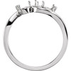 Three Stone Ring Mounting in 18 Karat White Gold for Round Stone, 3.39 grams