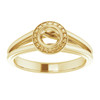 Bezel Set Halo Style Engagement Ring Mounting in 10 Karat Yellow Gold for Round Stone, 3.75 grams