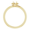 Accented Engagement Ring Mounting in 10 Karat Yellow Gold for Round Stone, 2.29 grams