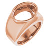 Bezel Set Ring Mounting in 14 Karat Rose Gold for Oval Stone, 21.8 grams