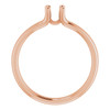 Solitaire Engagement Ring Mounting in 18 Karat Rose Gold for Round Stone, 3.51 grams
