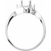 Accented Ring Mounting in Platinum for Emerald Stone, 5.55 grams