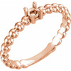 Family Stackable Ring Mounting in 14 Karat Rose Gold for Round Stone, 2.29 grams