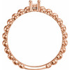 Family Stackable Ring Mounting in 14 Karat Rose Gold for Round Stone, 2.29 grams