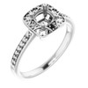 Halo Style Engagement Ring Mounting in 10 Karat White Gold for Round Stone, 3.43 grams