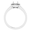 Halo Style Engagement Ring Mounting in 10 Karat White Gold for Round Stone, 3.43 grams