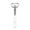 Halo Style Engagement Ring Mounting in 14 Karat White Gold for Round Stone, 3.93 grams