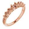 Accented Engagement Ring Mounting in 18 Karat Rose Gold for Round Stone, 3.72 grams