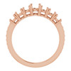 Accented Engagement Ring Mounting in 18 Karat Rose Gold for Round Stone, 3.72 grams