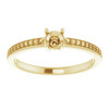 Accented Engagement Ring Mounting in 14 Karat Yellow Gold for Round Stone, 2.44 grams