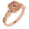 Halo Style Engagement Ring Mounting in 18 Karat Rose Gold for Round Stone, 4.35 grams
